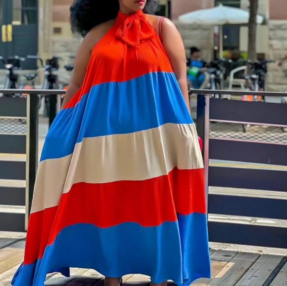 Colorful Striped Maxi Dress